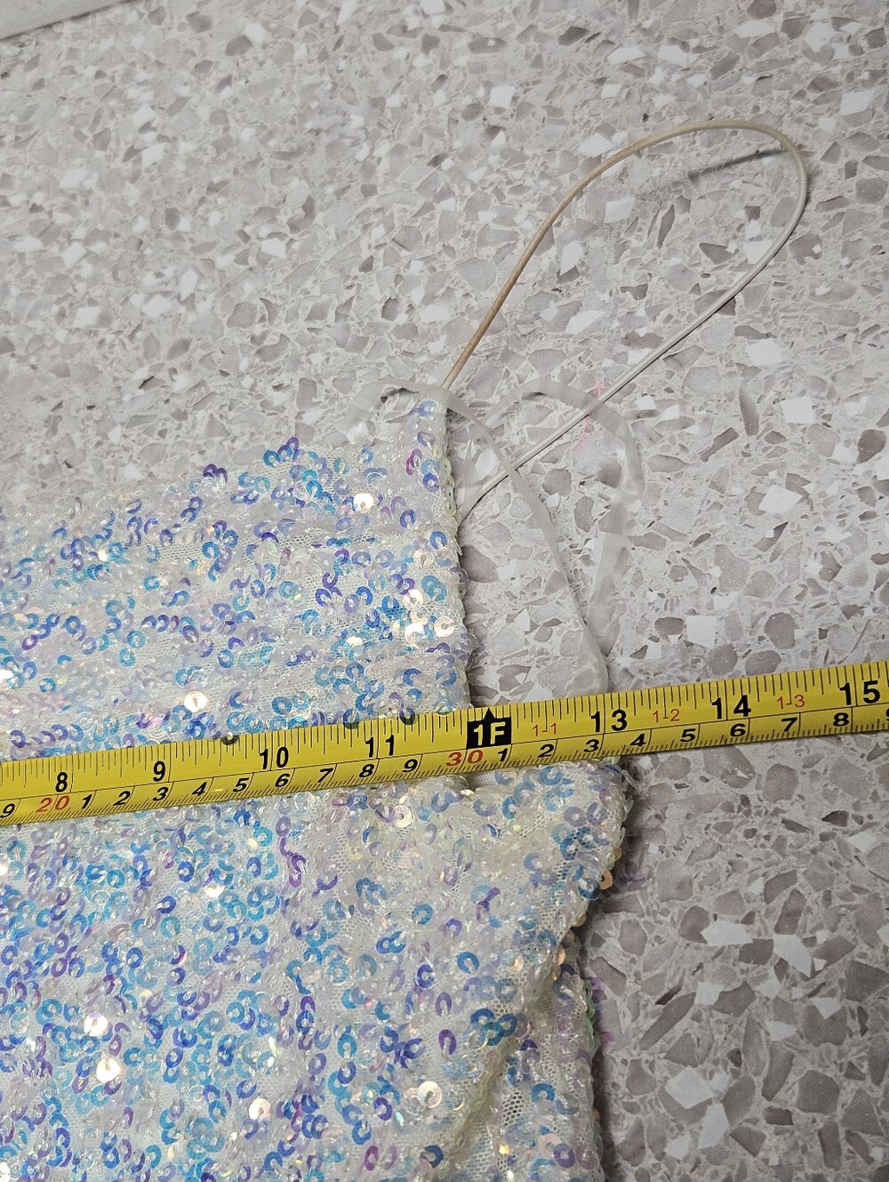 Honey & Sparkle Iridescent Sequin Spaghetti Strap Tube Top Size S Y2K Coquette - Picture 3 of 10
